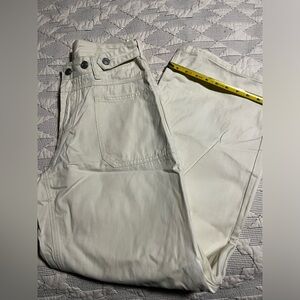 Cream colored wide, leg, painters, pants